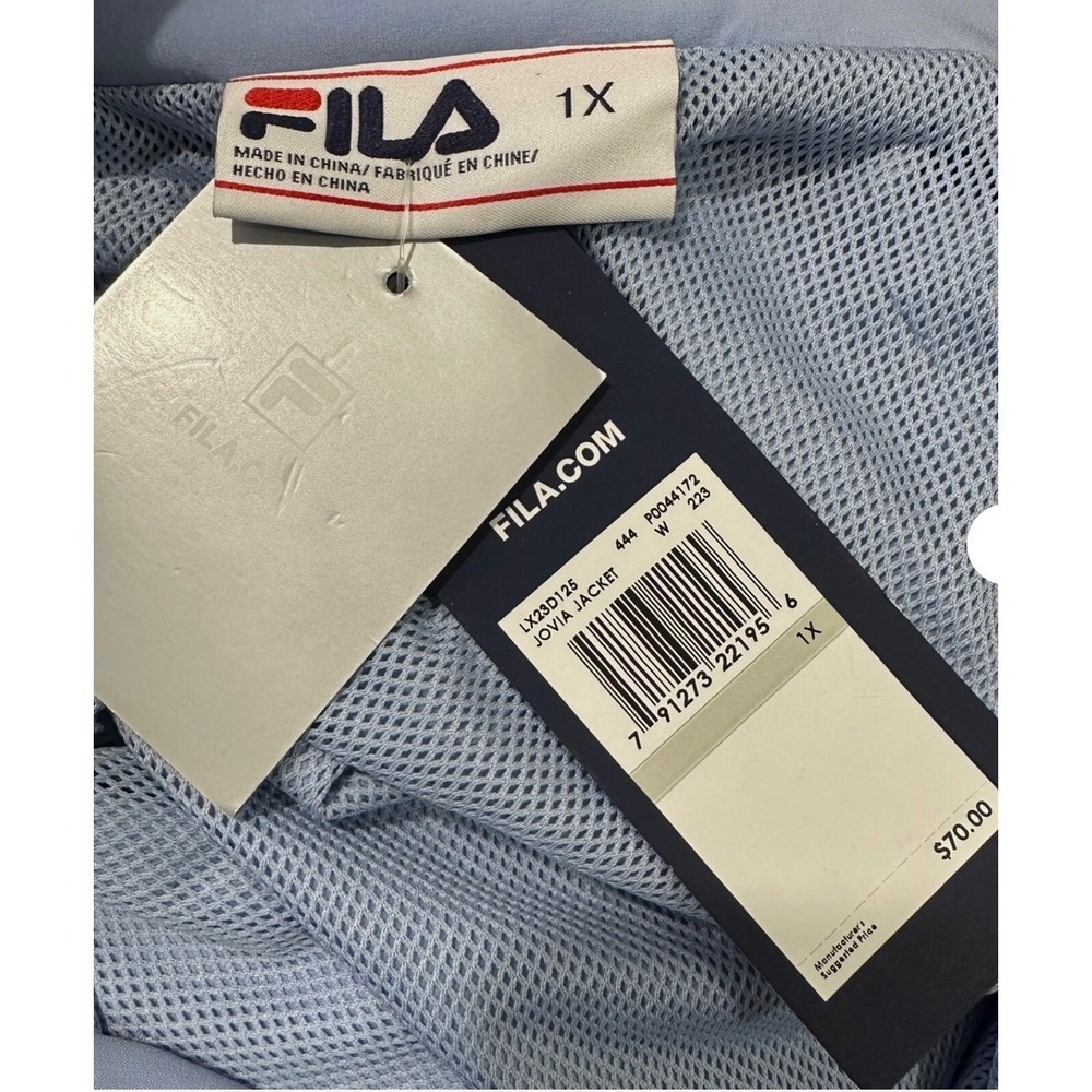 Fila Jovia Track Jacket Womens Plus Size 1X Blue White Full Zip Mesh Lined NWT - Picture 4 of 5